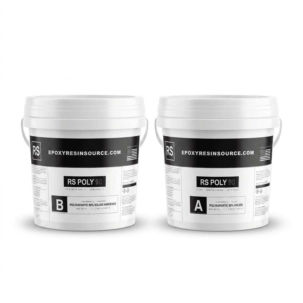 Polyaspartic 2 Part Flooring System — 90% Solid Non Yellowing Non Fading